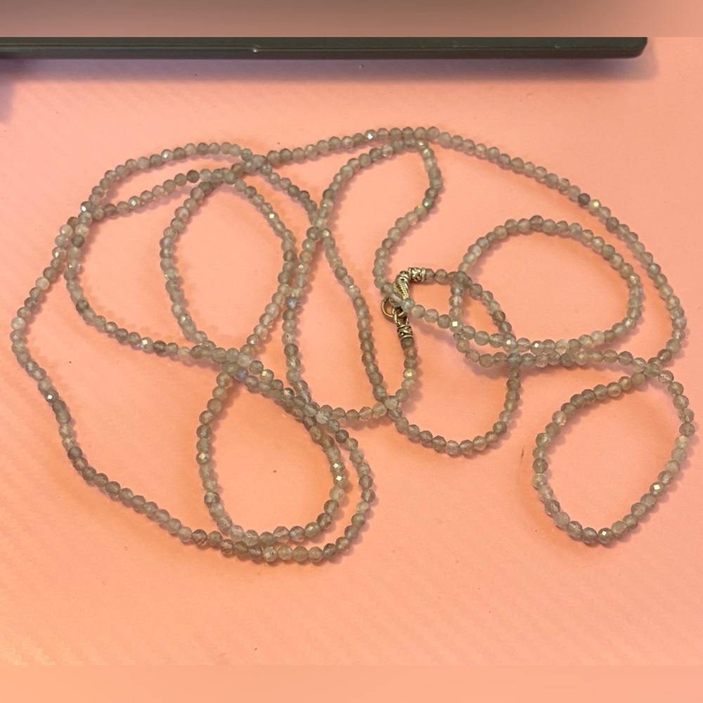 JAI by John Hardy 72 inch faceted labradorite and 925 sterling necklace